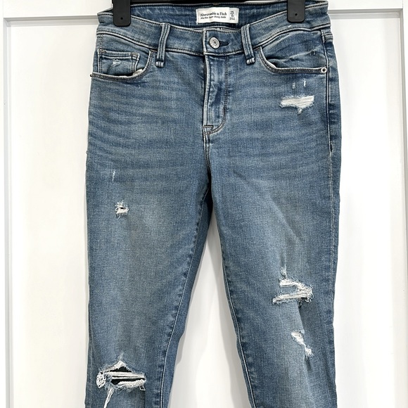 A&F Distressed Skinny Ankle Jeans - Picture 2 of 4